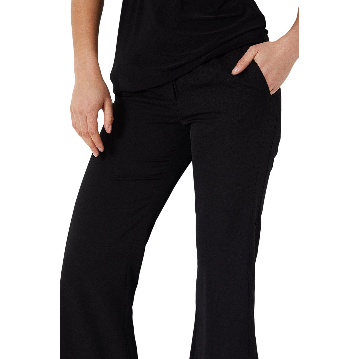 Black - Side - Principles Womens-Ladies Super Wide Leg Trousers