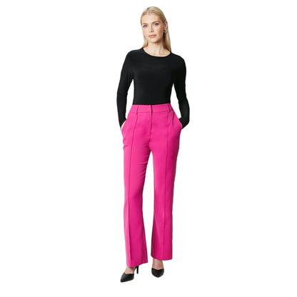 Pink - Side - Principles Womens-Ladies Pintuck Split Hem Wide Leg Trousers