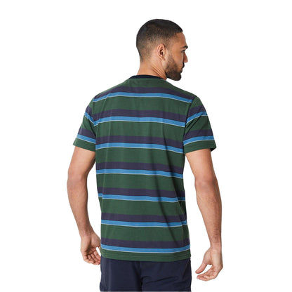 Khaki Green - Back - Maine Mens Boston Stripe T-Shirt
