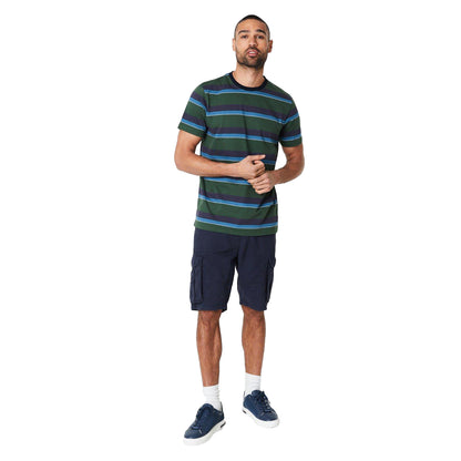 Khaki Green - Side - Maine Mens Boston Stripe T-Shirt