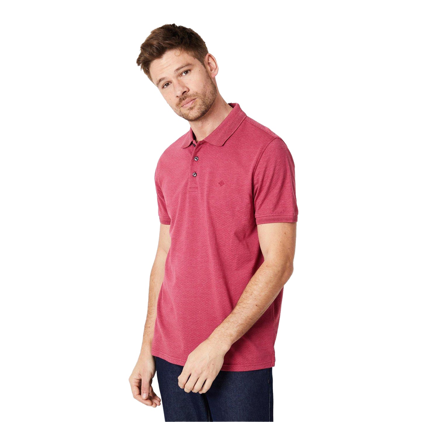 Rose - Front - Maine Mens Jacquard Polo Shirt