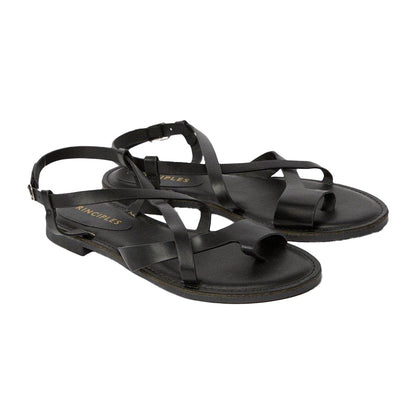 Black - Front - Principles Womens-Ladies Bonnie Toe Loop Flat Sandals