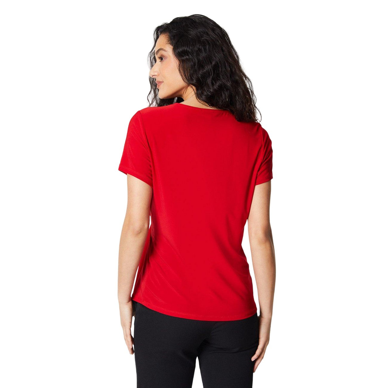 Red - Back - Principles Womens-Ladies Jersey Twisted T-Shirt