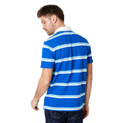 Navy - Back - Maine Mens Marlow Striped Rugby Shirt