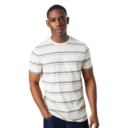 Off White - Front - Maine Mens Wide Stripe T-Shirt