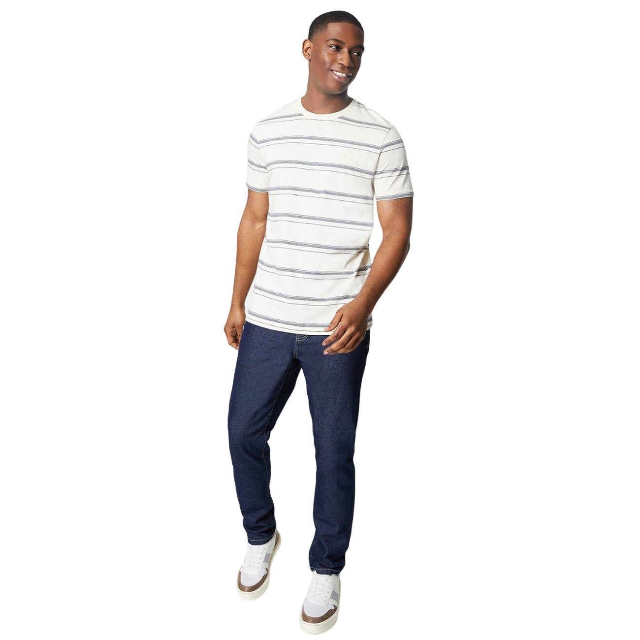 Off White - Side - Maine Mens Wide Stripe T-Shirt