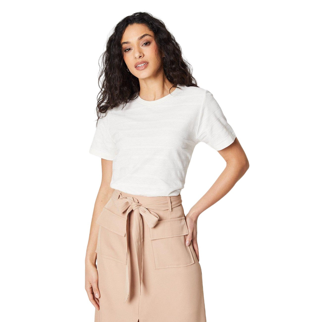 Ivory - Front - Principles Womens-Ladies Textured Jersey T-Shirt