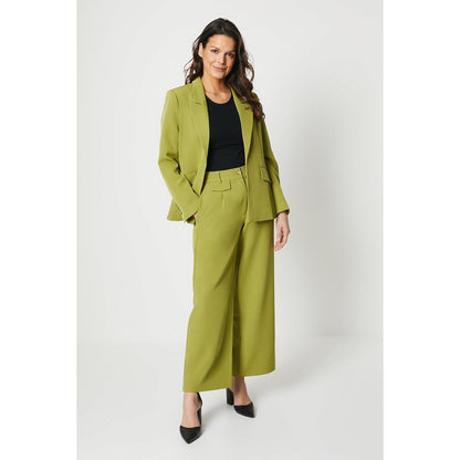 Khaki Green - Front - Principles Womens-Ladies Zip Pocket Petite Wide Leg Trousers