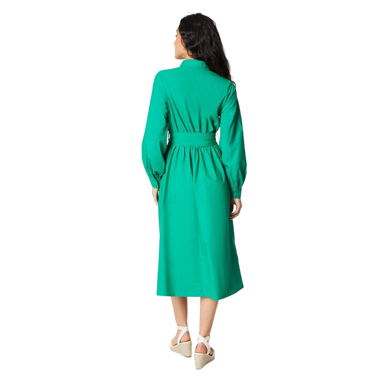 Green - Back - Principles Womens-Ladies Belted Shirt Dress