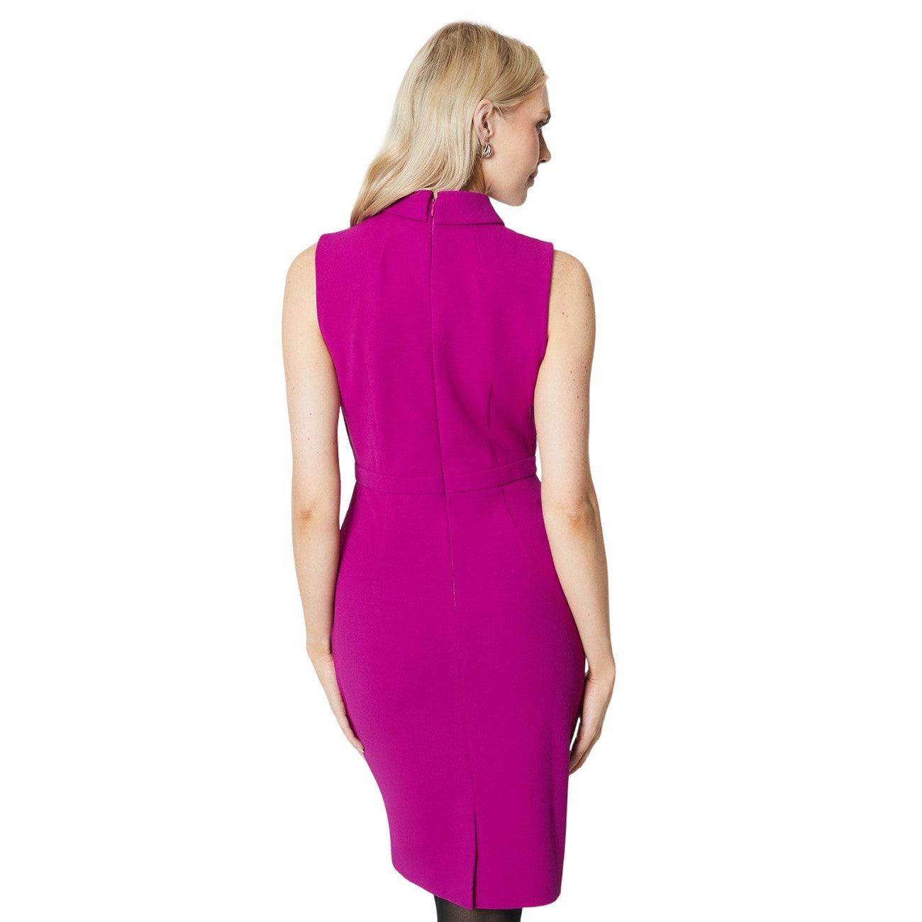 Raspberry - Back - Principles Womens-Ladies Collared Sleeveless Shift Dress