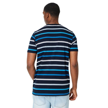 Turquoise - Back - Maine Mens Classic Stripe T-Shirt