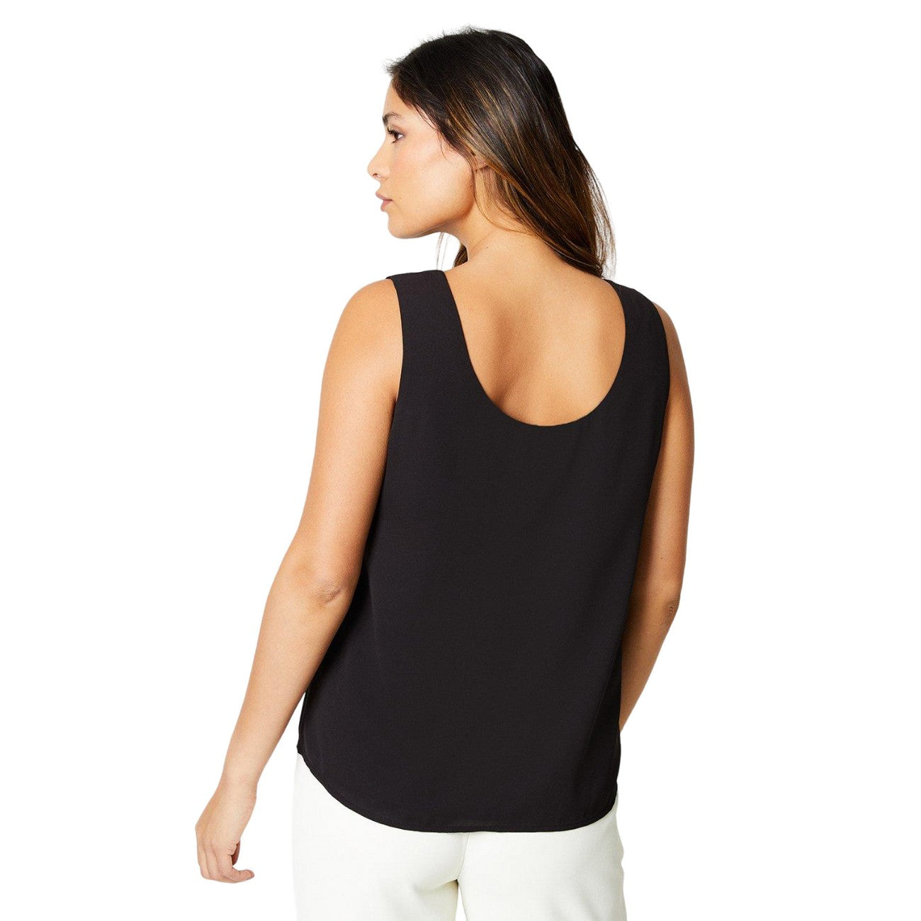 Black - Back - Principles Womens-Ladies Reversible V Neck Tank Top