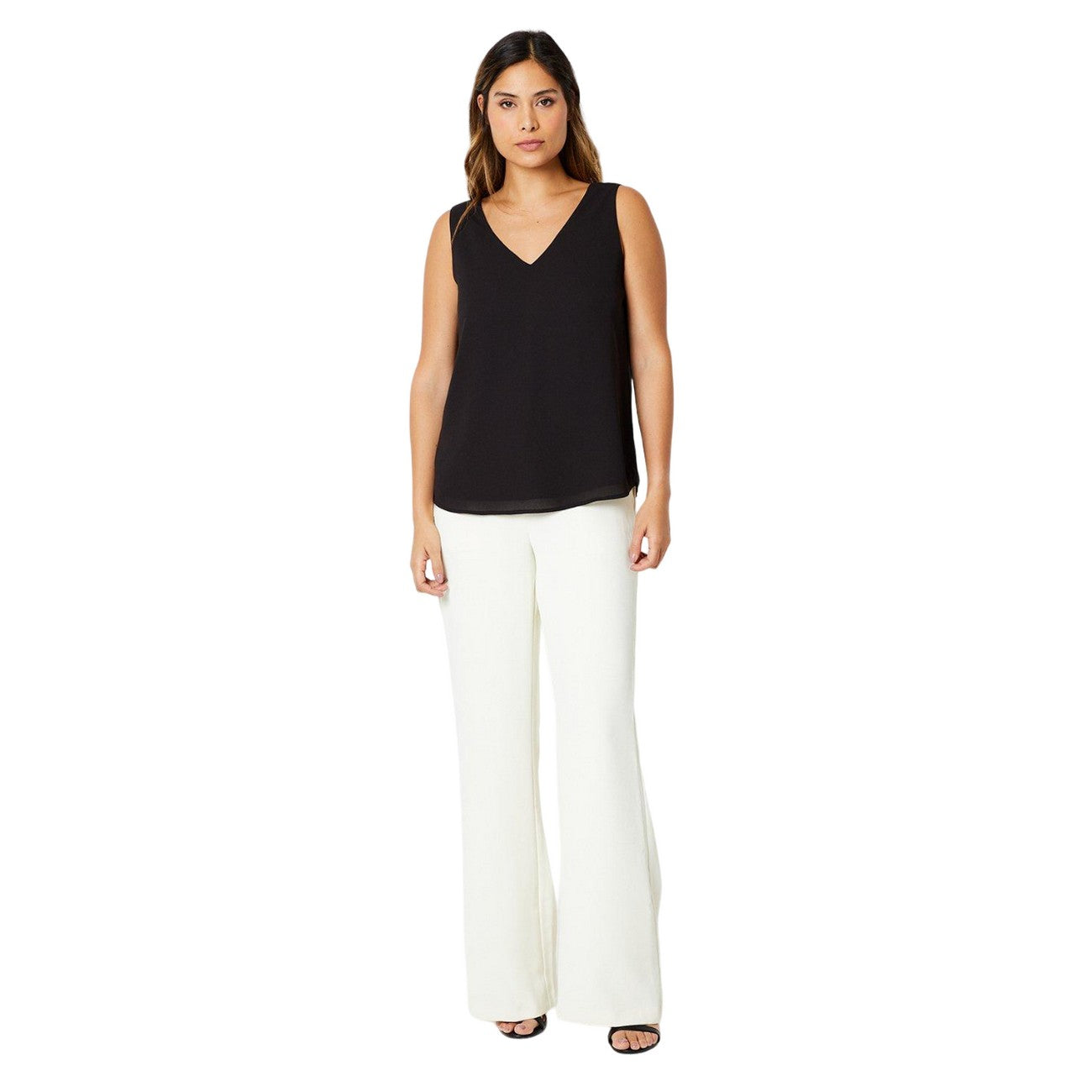 Black - Side - Principles Womens-Ladies Reversible V Neck Tank Top