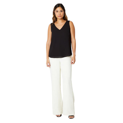Black - Side - Principles Womens-Ladies Reversible V Neck Tank Top