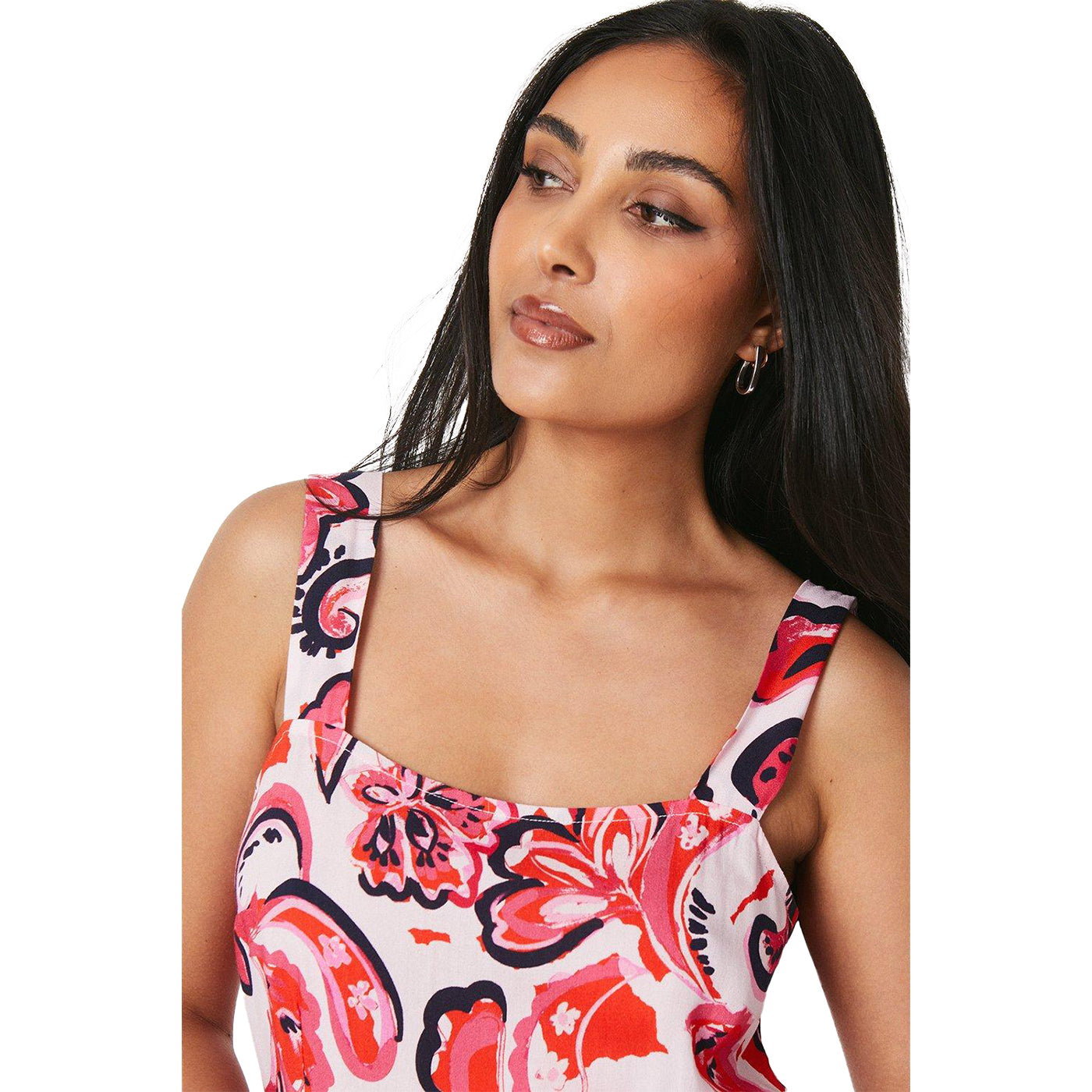 Pink - Side - Principles Womens-Ladies Paisley Midi Petite Sundress