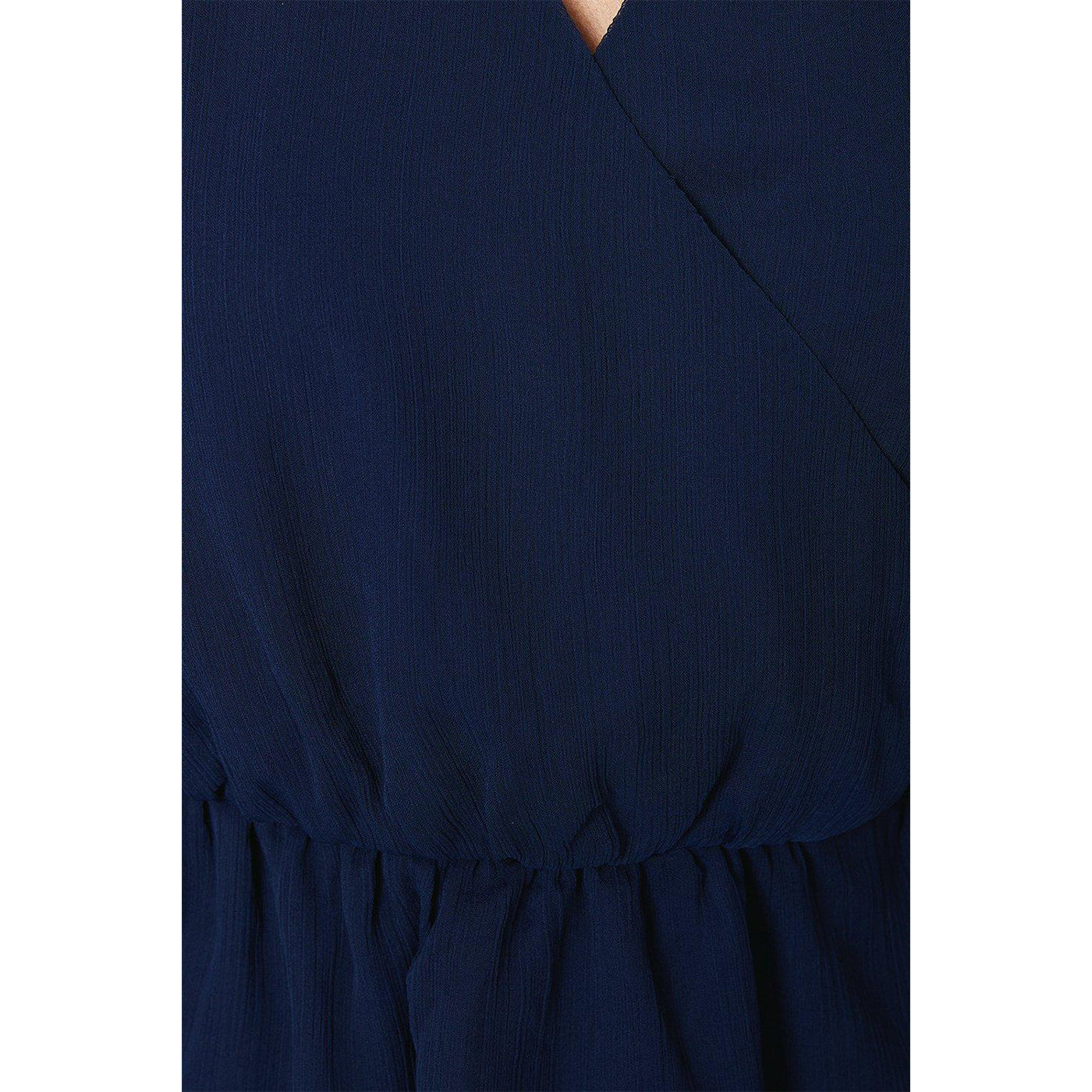 Navy - Side - Principles Womens-Ladies Mock Wrap Petite Top
