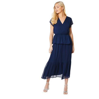 Navy - Lifestyle - Principles Womens-Ladies Mock Wrap Petite Top
