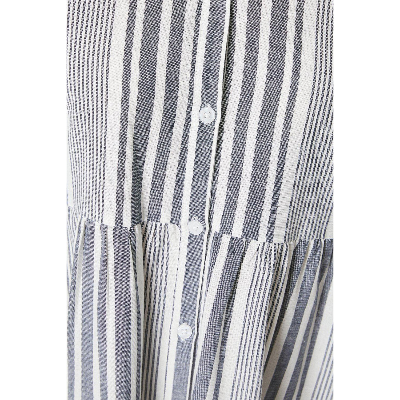 Ivory - Side - Principles Womens-Ladies Stripe Poplin Petite Midi Shirt Dress