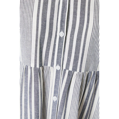Ivory - Side - Principles Womens-Ladies Stripe Poplin Petite Midi Shirt Dress