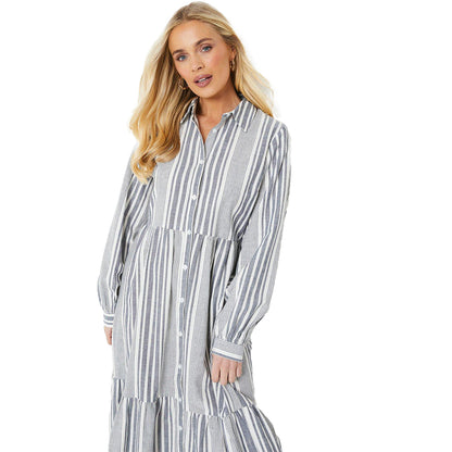Ivory - Lifestyle - Principles Womens-Ladies Stripe Poplin Petite Midi Shirt Dress