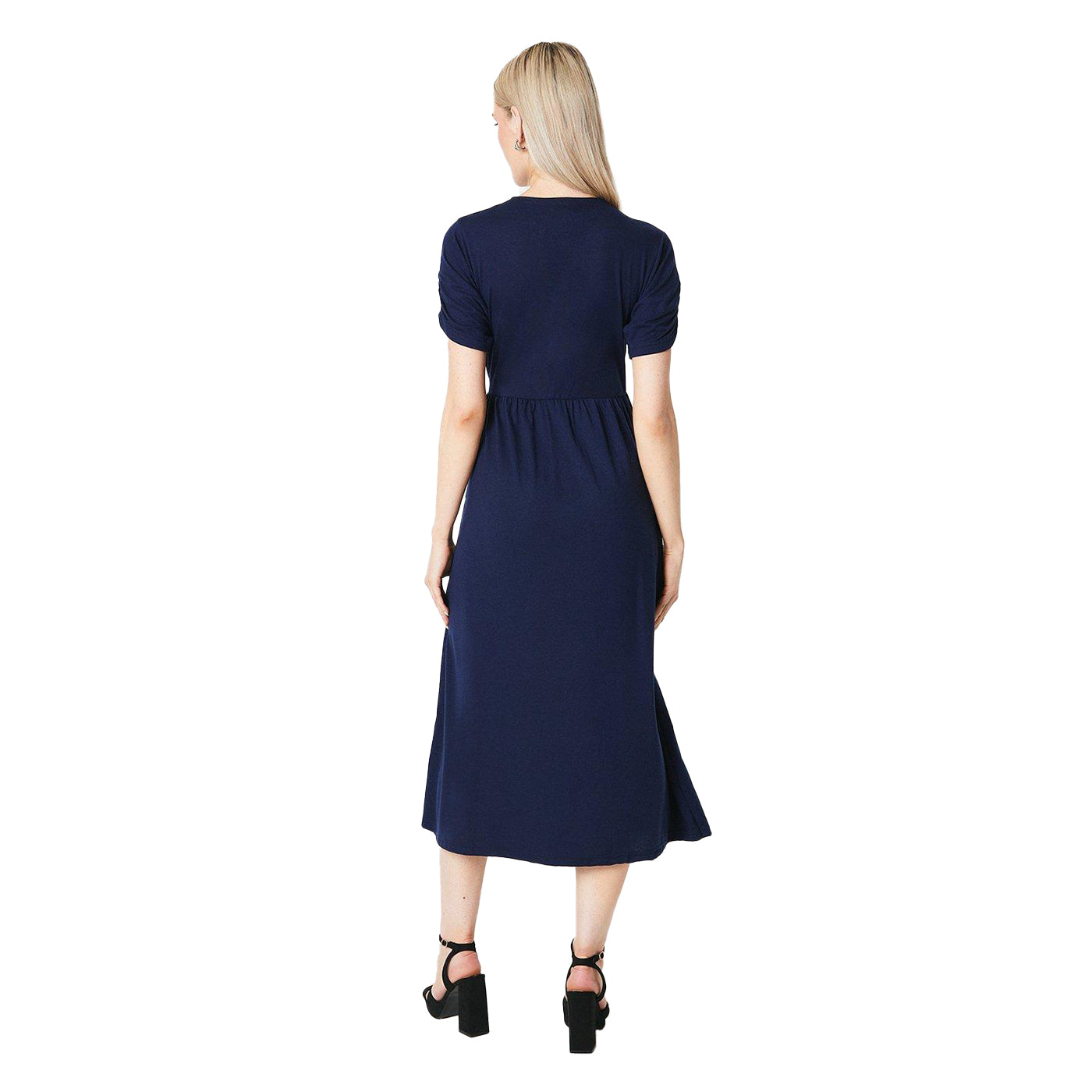 Navy - Back - Principles Womens-Ladies Jersey Wrap Midi Dress