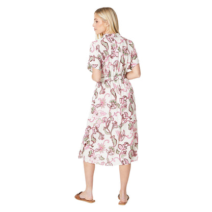 Ivory - Back - Principles Womens-Ladies Paisley Belt Petite Shirt Dress