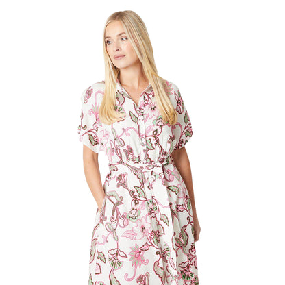 Ivory - Lifestyle - Principles Womens-Ladies Paisley Belt Petite Shirt Dress