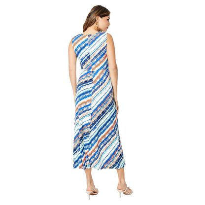 Multicoloured - Back - Debenhams Womens-Ladies Abstract Jersey Twisted Knot Front Dress