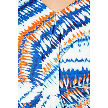 Multicoloured - Side - Debenhams Womens-Ladies Abstract Jersey Twisted Knot Front Dress