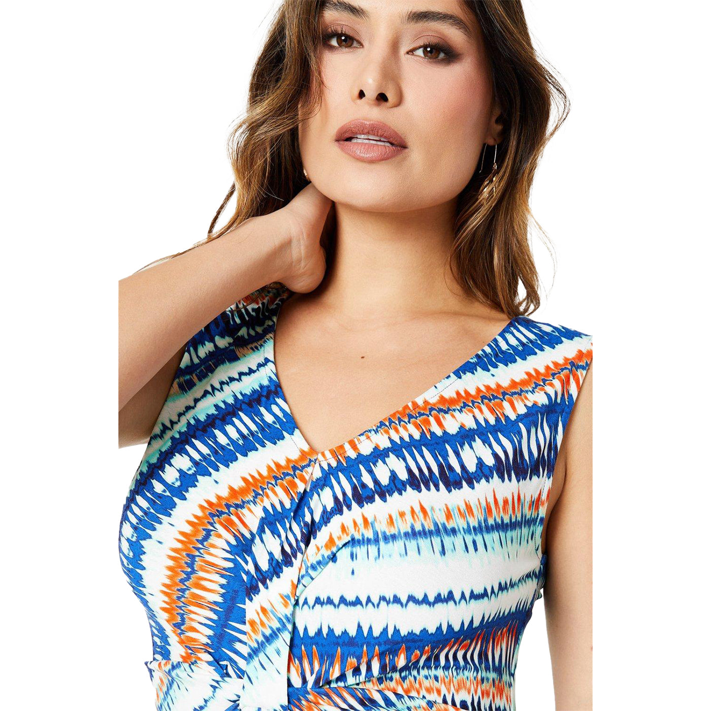 Multicoloured - Lifestyle - Debenhams Womens-Ladies Abstract Jersey Twisted Knot Front Dress
