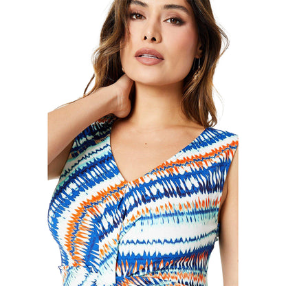 Multicoloured - Lifestyle - Debenhams Womens-Ladies Abstract Jersey Twisted Knot Front Dress