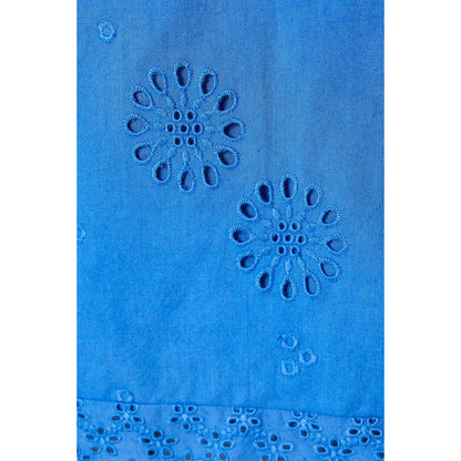 Cobalt - Side - Principles Womens-Ladies Broderie Flutter Top