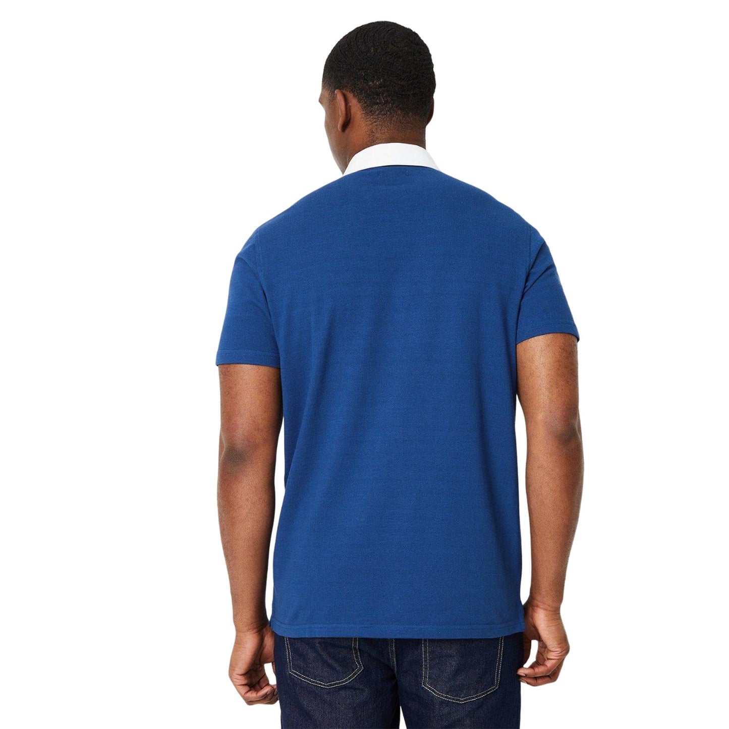 Mid Blue - Back - Maine Mens Marlow Rugby Shirt