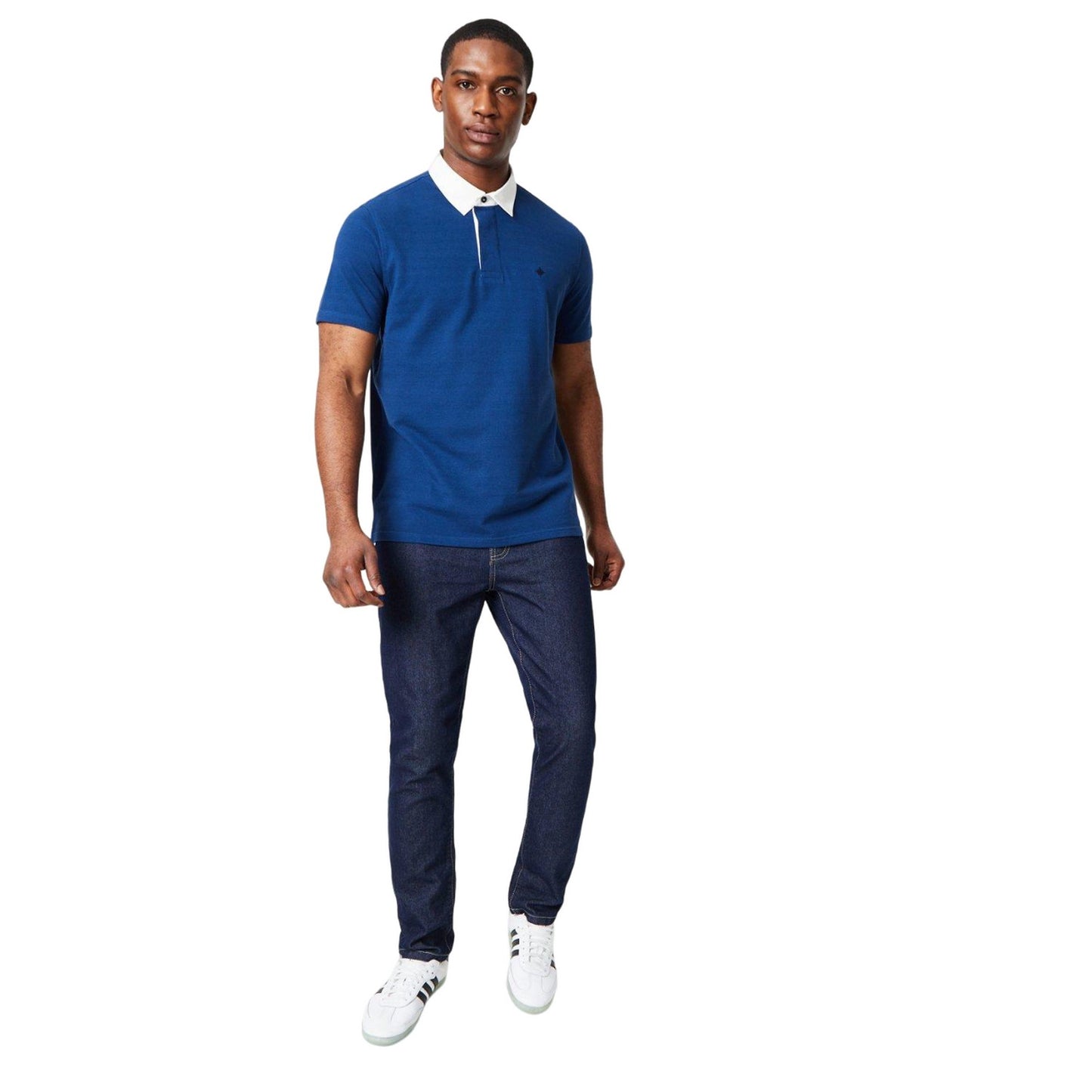 Mid Blue - Side - Maine Mens Marlow Rugby Shirt