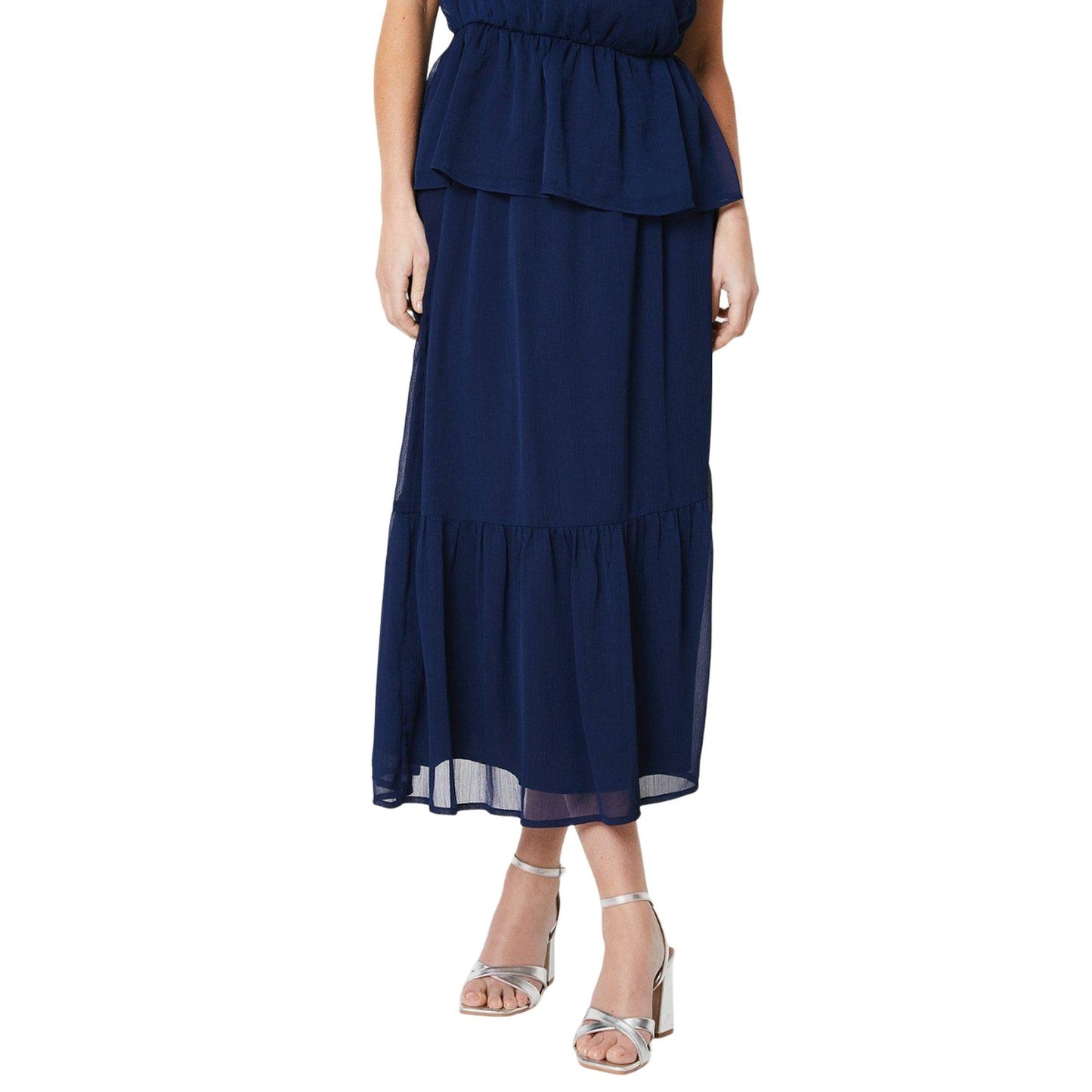 Navy - Front - Principles Womens-Ladies Lined Petite Midi Skirt