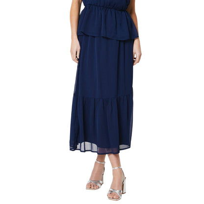 Navy - Front - Principles Womens-Ladies Lined Petite Midi Skirt