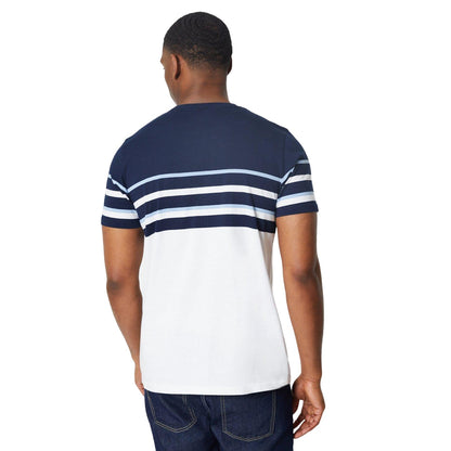 Navy - Back - Maine Mens Paris Stripe T-Shirt