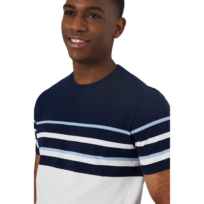 Navy - Side - Maine Mens Paris Stripe T-Shirt