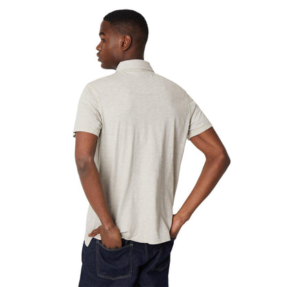 Taupe - Back - Maine Mens Slub Polo Shirt