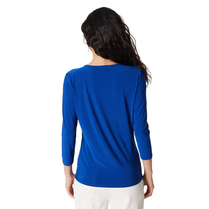 Cobalt - Back - Principles Womens-Ladies Jersey Zip Front Top