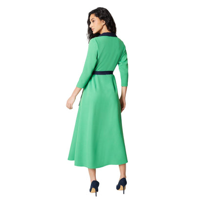 Green-Navy - Back - Principles Womens-Ladies Contrast Wrap Dress