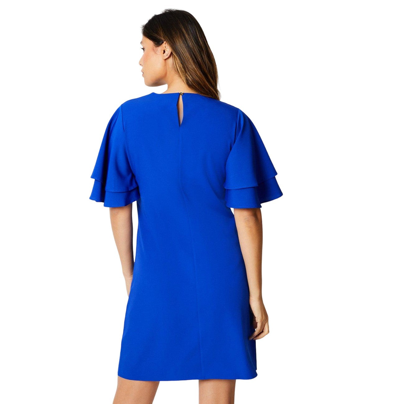 Cobalt - Back - Principles Womens-Ladies Volume Flute Casual Dress
