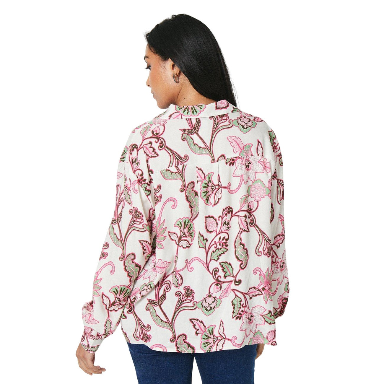 Ivory - Back - Principles Womens-Ladies Paisley Petite Shirt