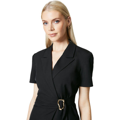 Black - Side - Principles Womens-Ladies Buckle Wrap Midi Dress