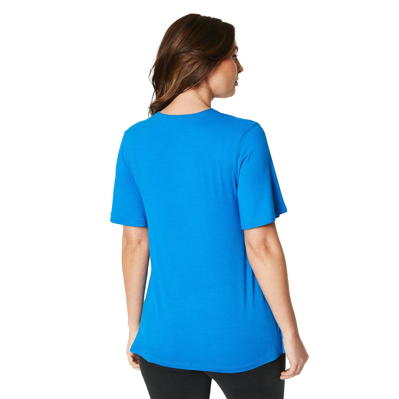 Blue - Back - Principles Womens-Ladies Modal Knotted T-Shirt