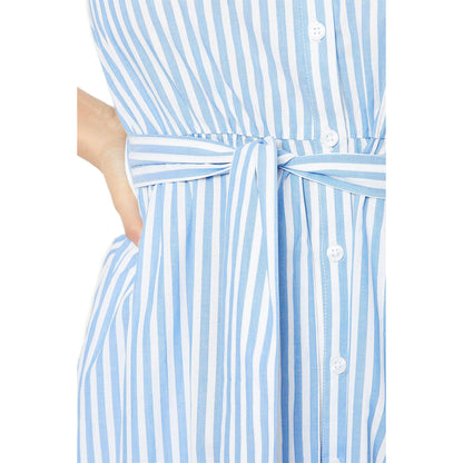 Blue - Side - Principles Womens-Ladies Stripe Ruffle Midi Dress