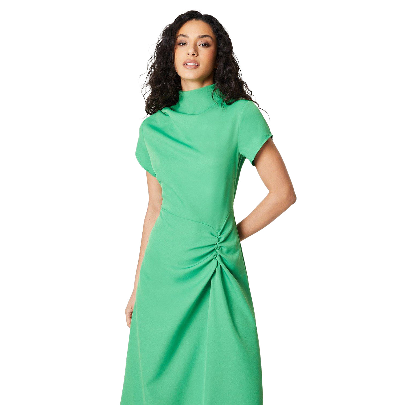 Green - Lifestyle - Principles Womens-Ladies Occasion Ruched Side Fitted And Flared Midi Dress
