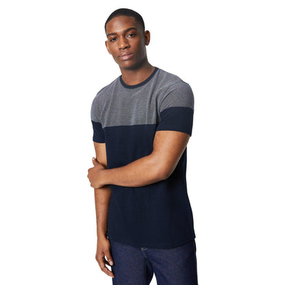 Navy - Front - Maine Mens Placement Textured Top