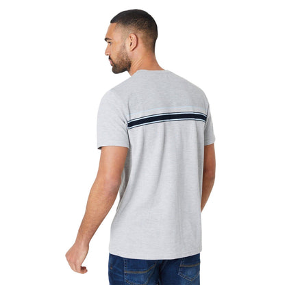 Grey Marl - Back - Maine Mens Chicago Stripe T-Shirt