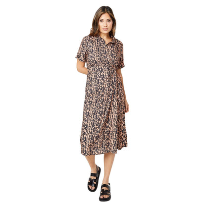Neutral - Front - Principles Womens-Ladies Spotted Drape Detail Shirt Dress